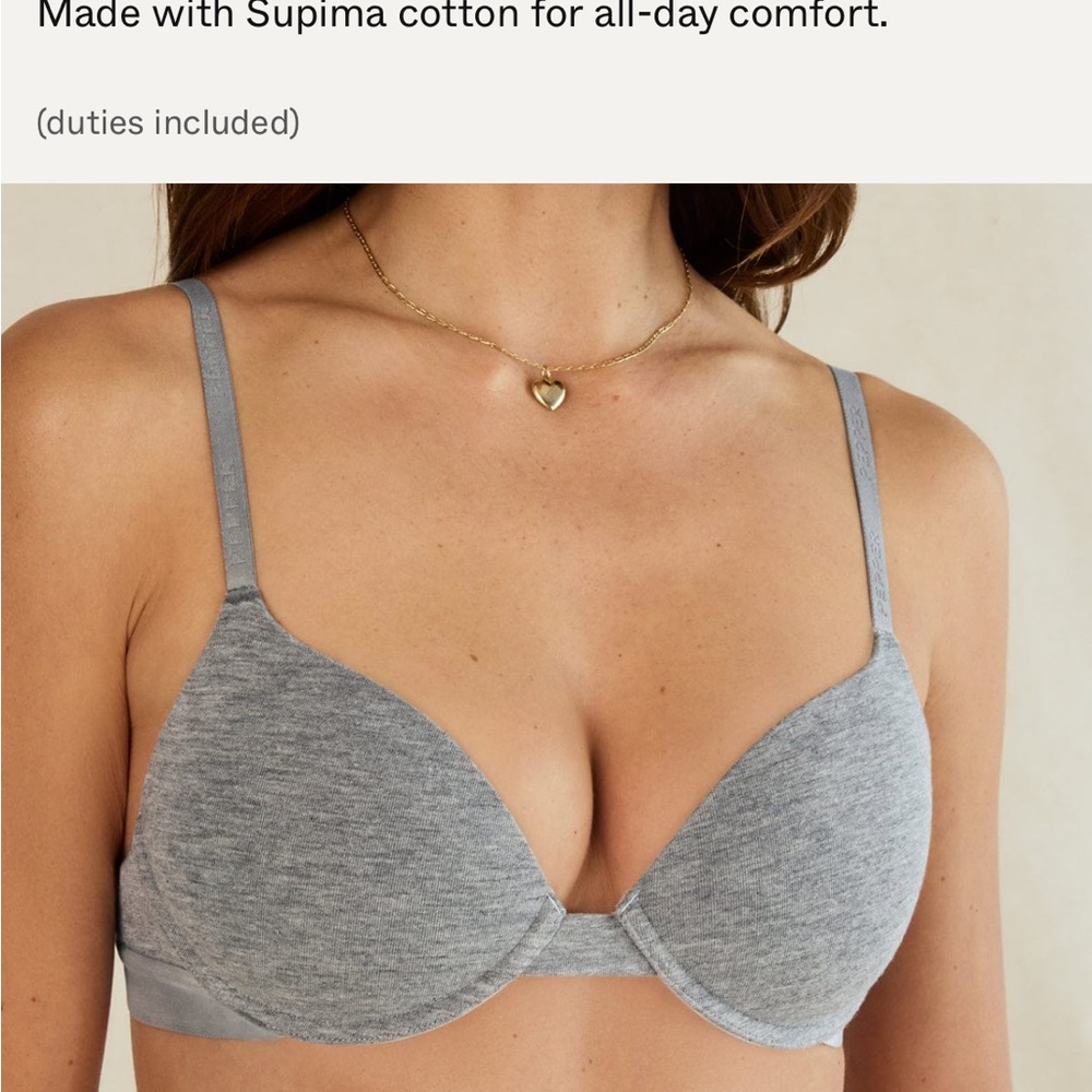 PEPPER Gray Supima Cotton Bra